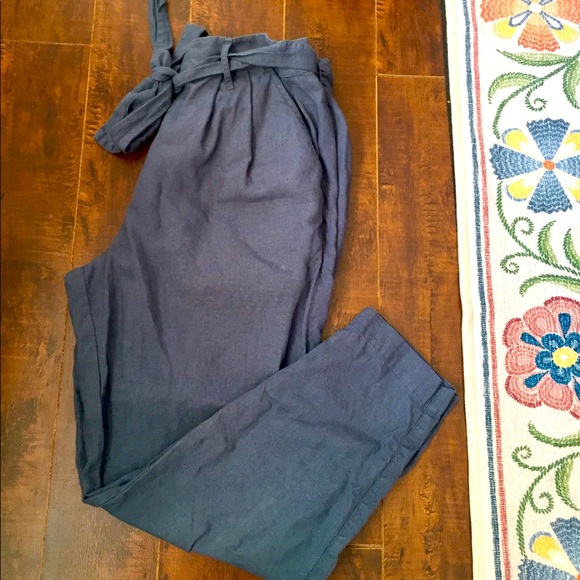 notPERFECTLINEN Pants - NotPerfectLinen Boyfriend Pants S/M Grey Blue